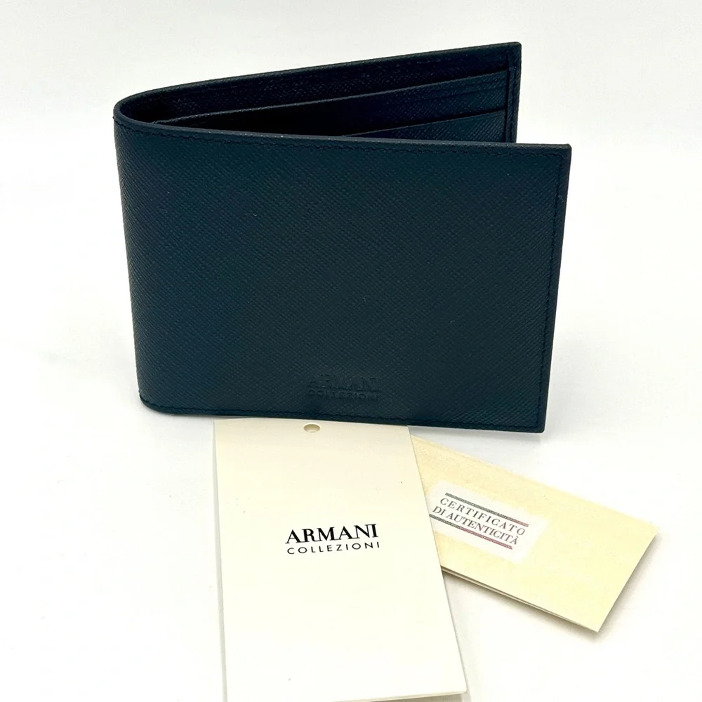 Giorgio Armani Collezioni Bi-fold saffiano leather wallet